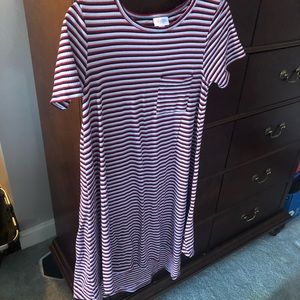 Awesome ribbed Carley red white blue Lularoe